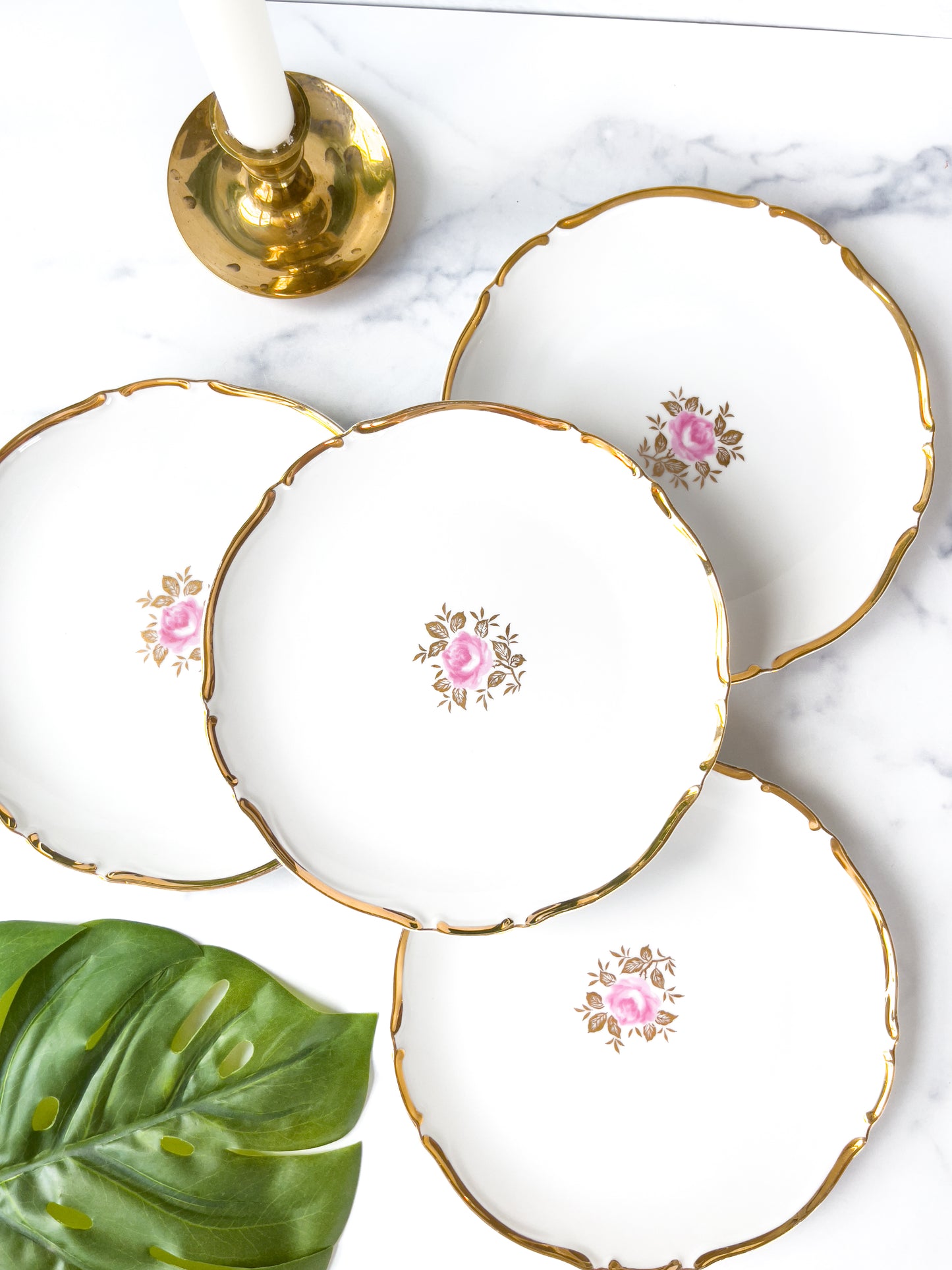Set of 4 Seyei China "Gloria" Dessert Plates