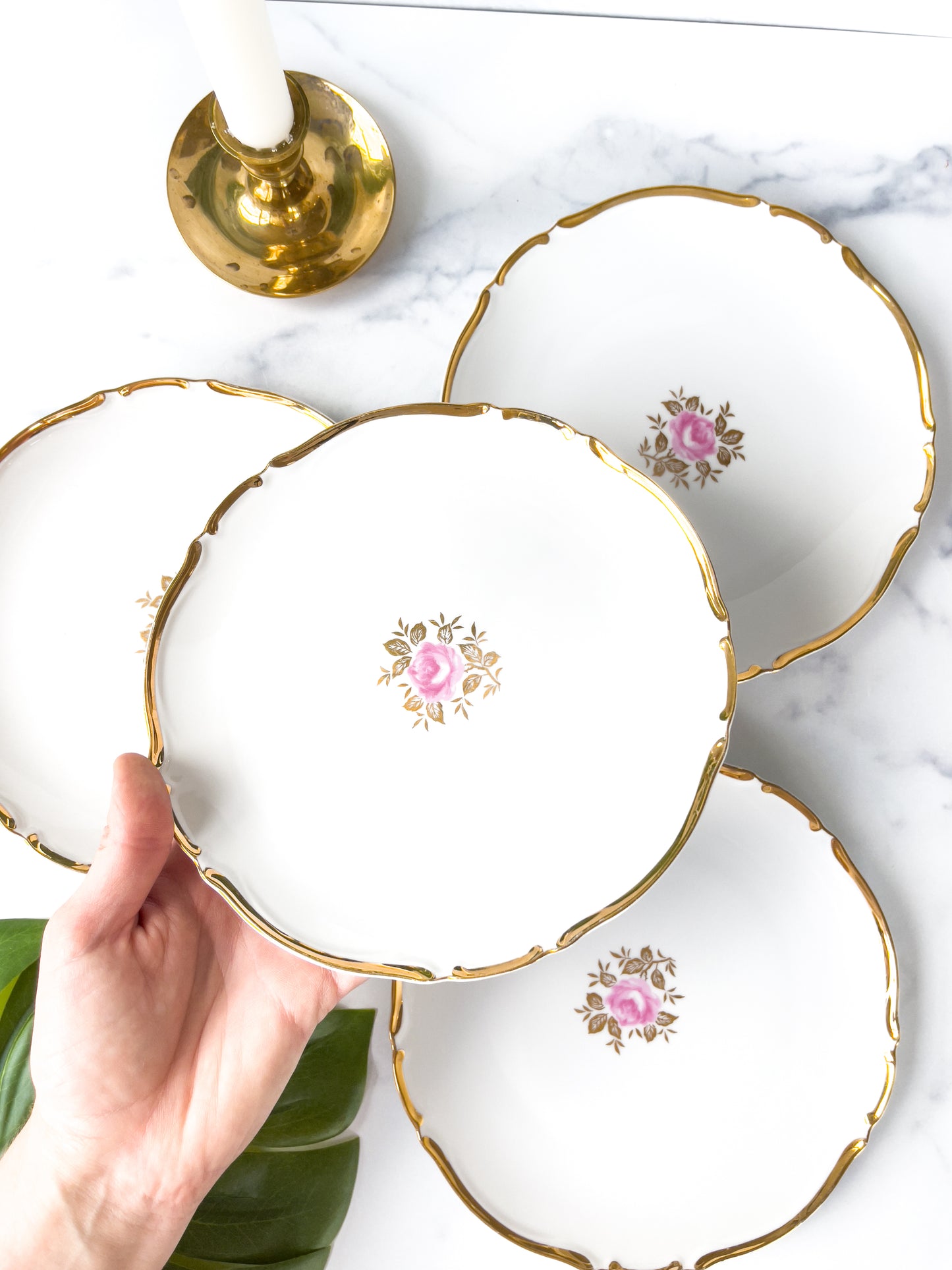 Set of 4 Seyei China "Gloria" Dessert Plates