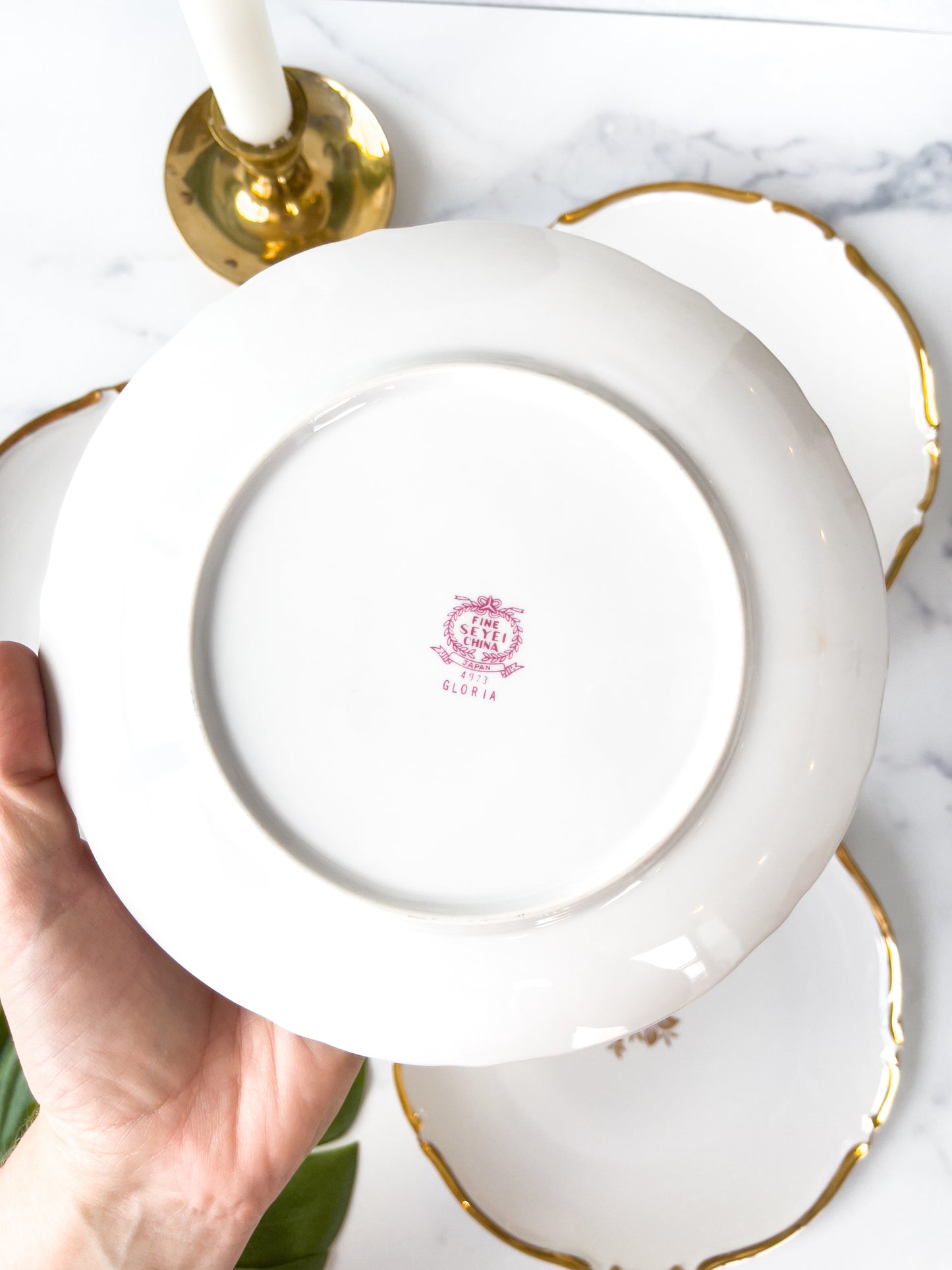 Set of 4 Seyei China "Gloria" Dessert Plates