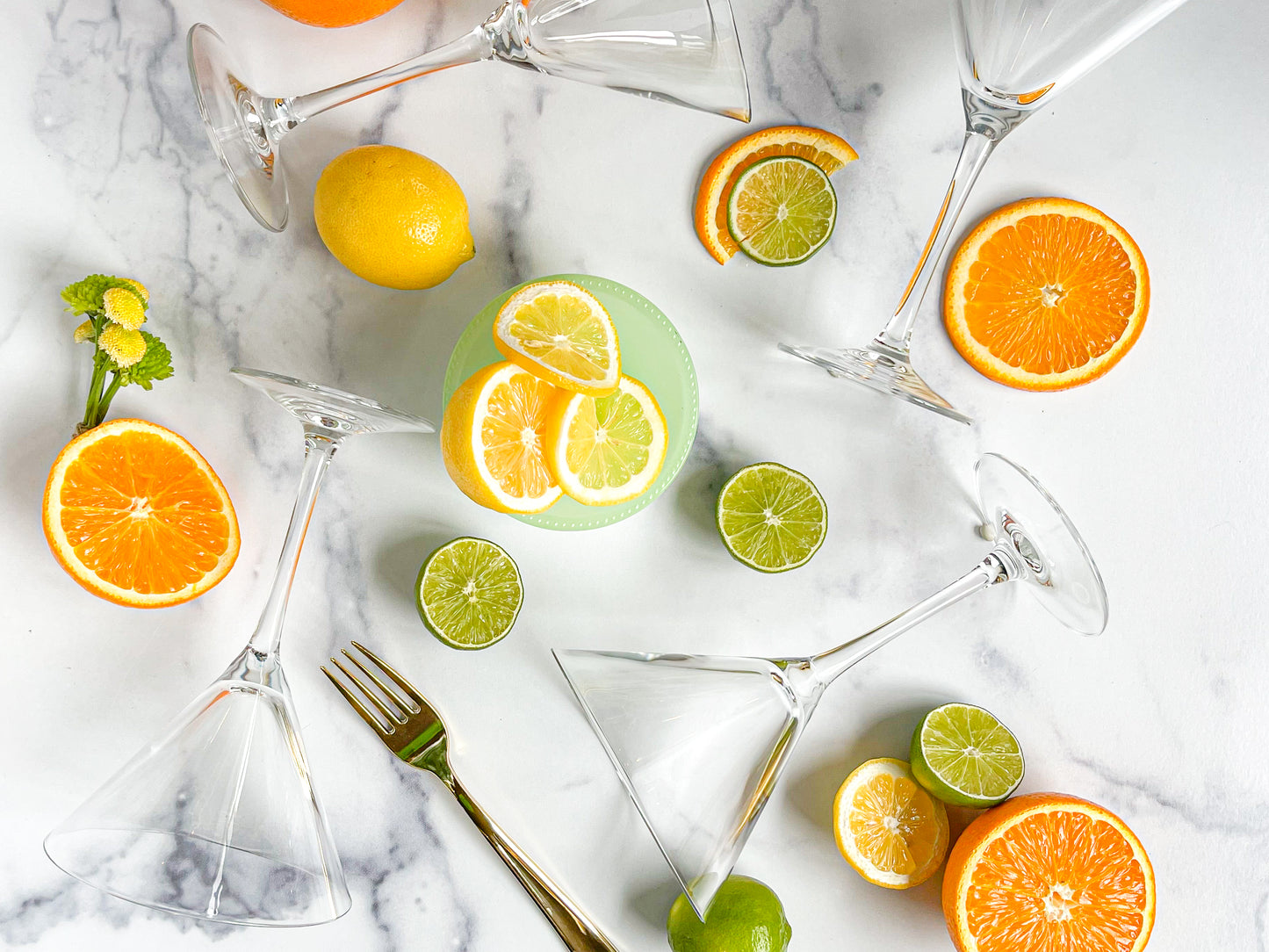 minimalist crystal martini glasses