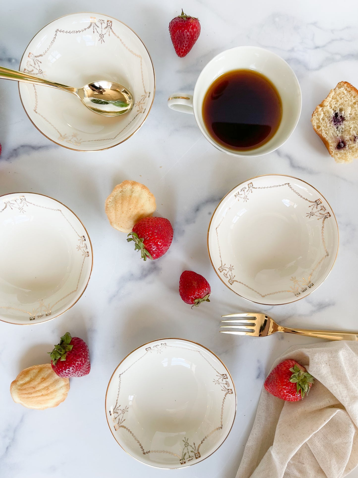 ivory & gold berry/side bowls