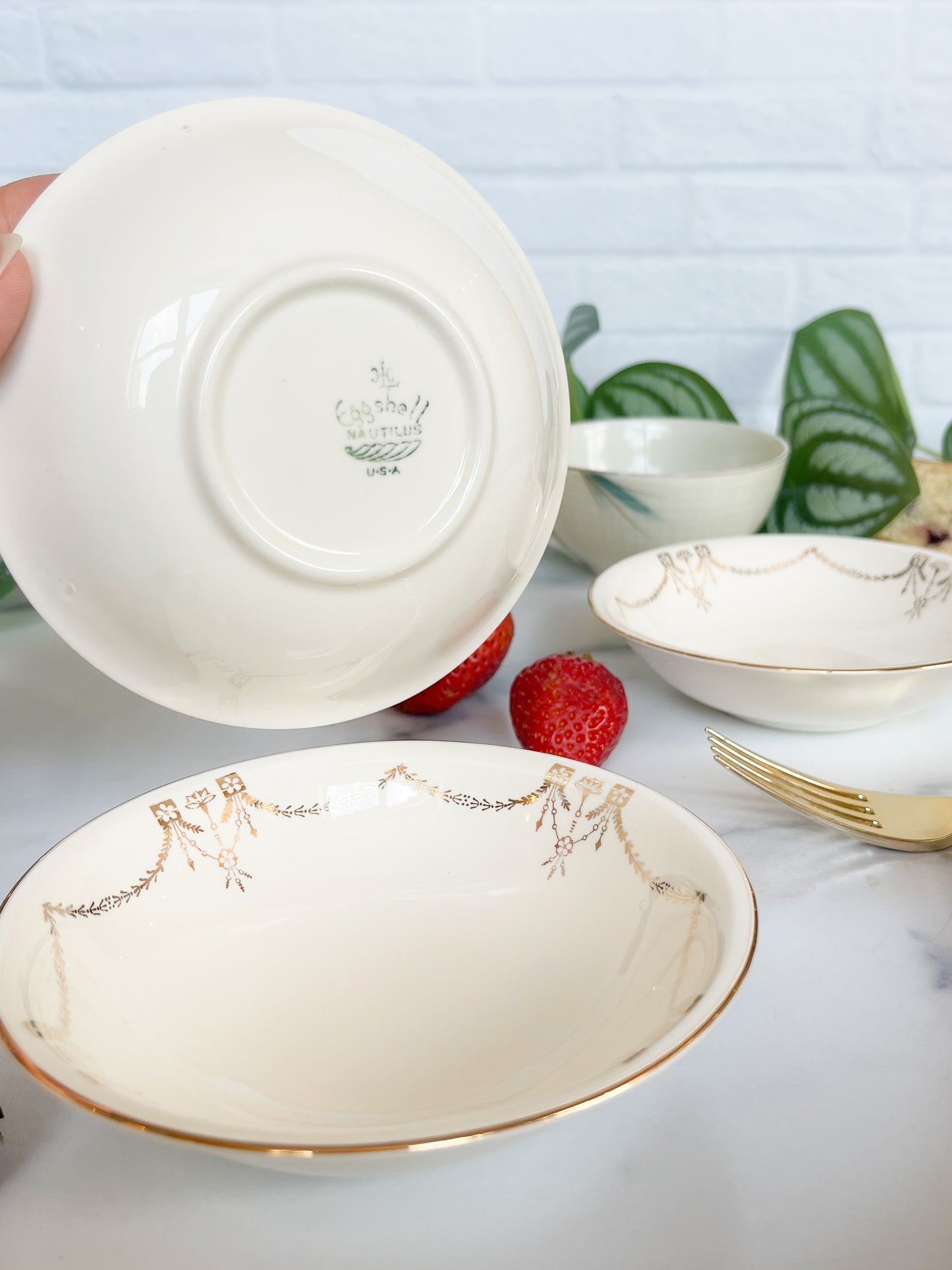ivory & gold berry/side bowls