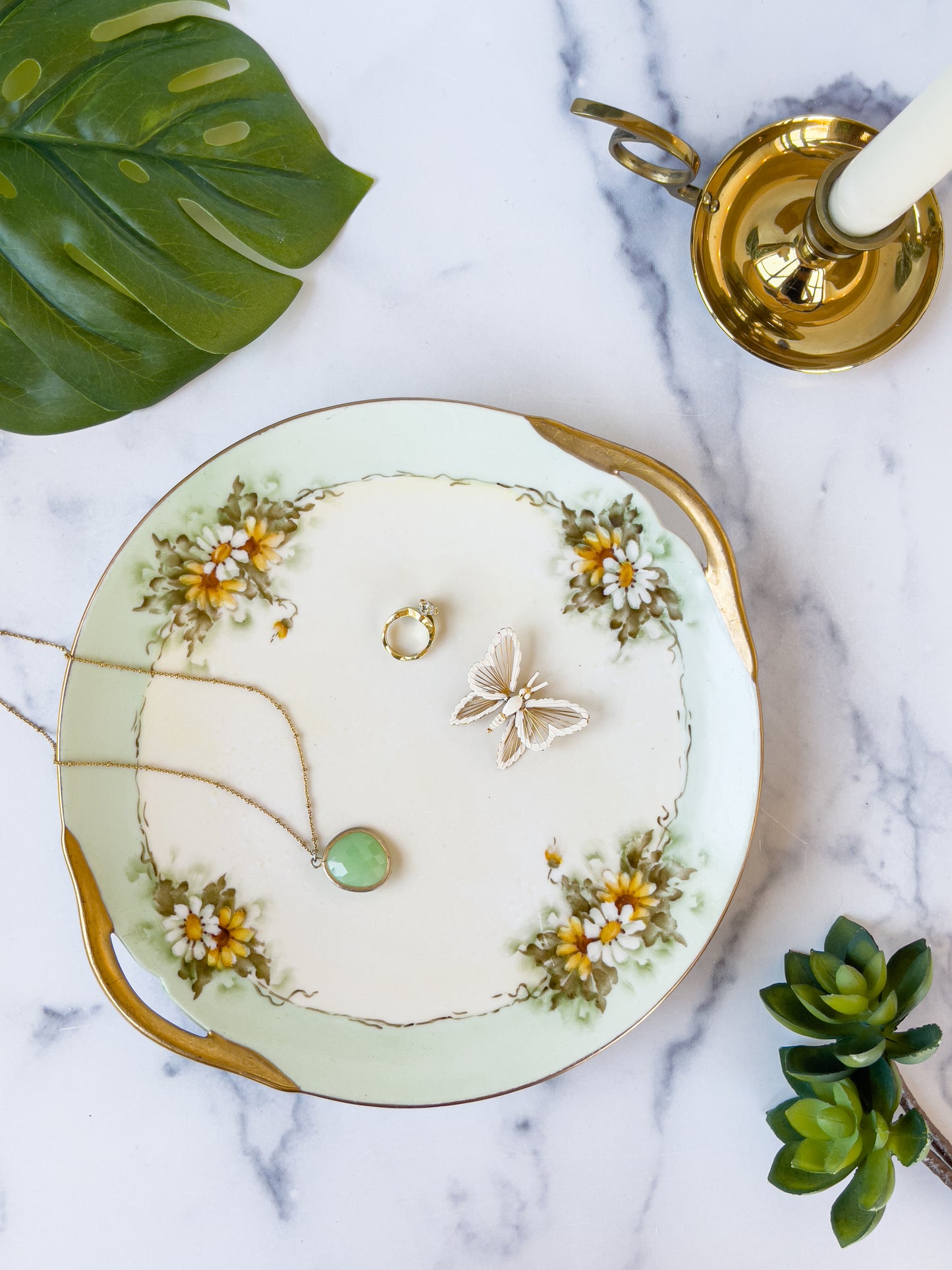 limoges floral tray
