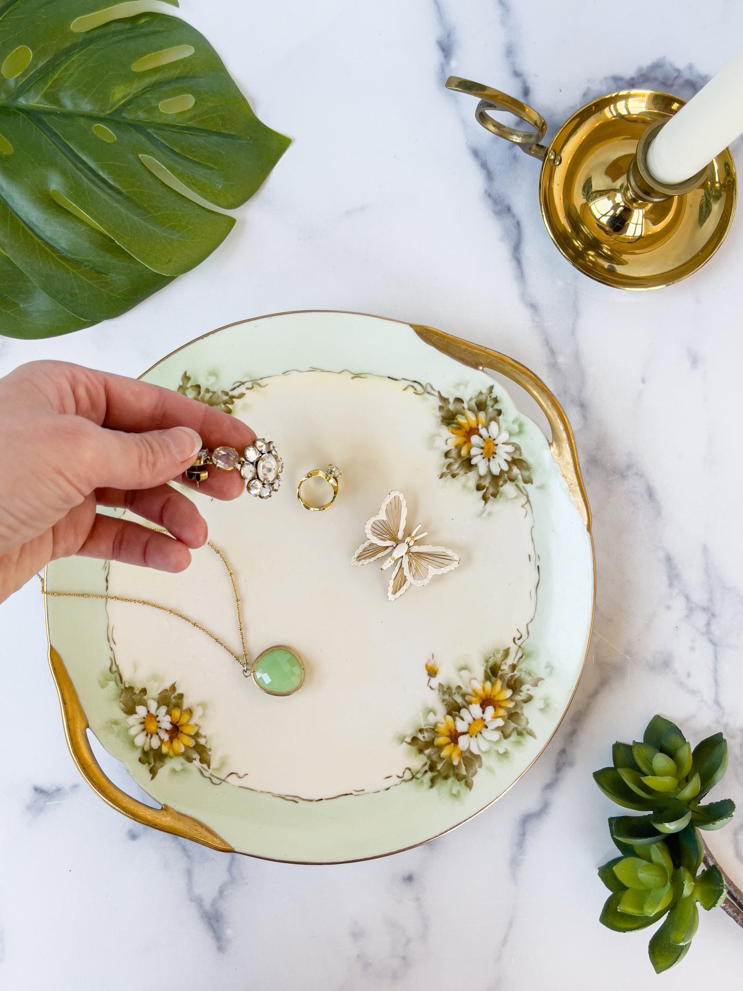 limoges floral tray