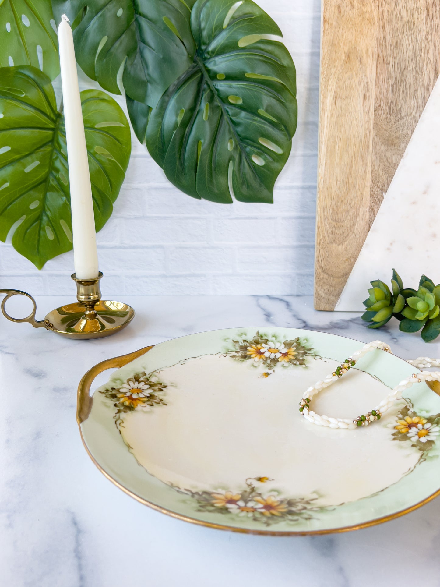 limoges floral tray