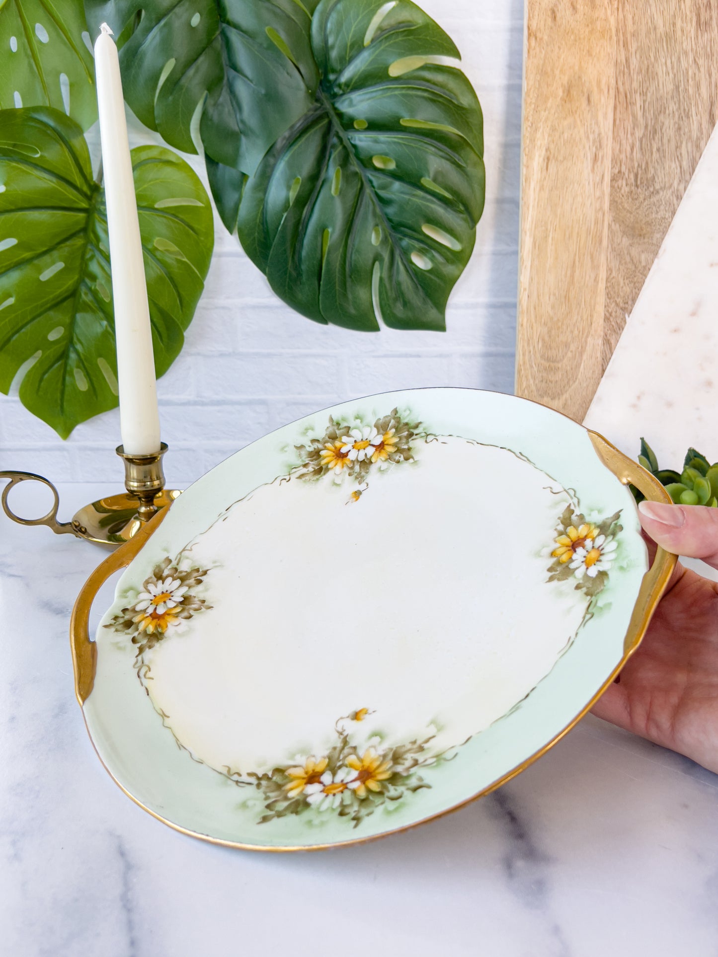 limoges floral tray
