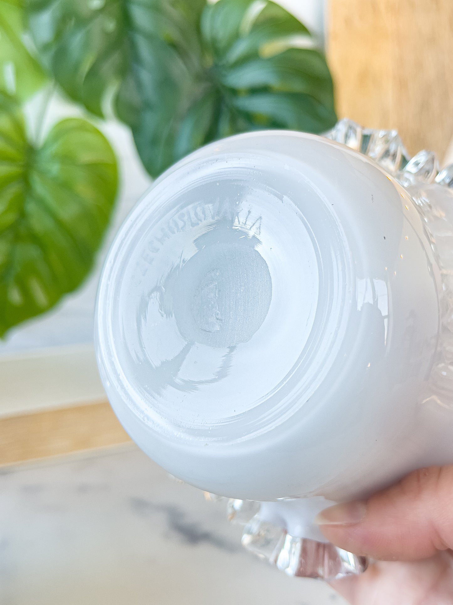 set of 3 ruffled glass bowls