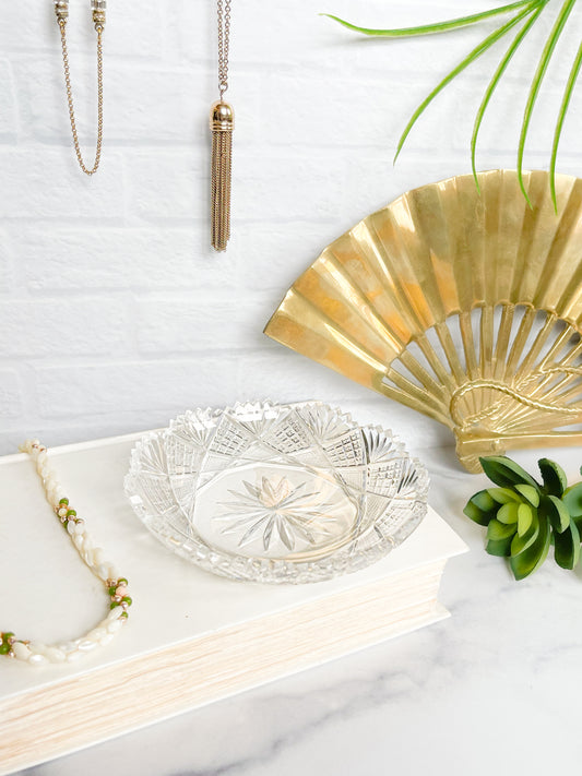 shallow crystal trinket dishes
