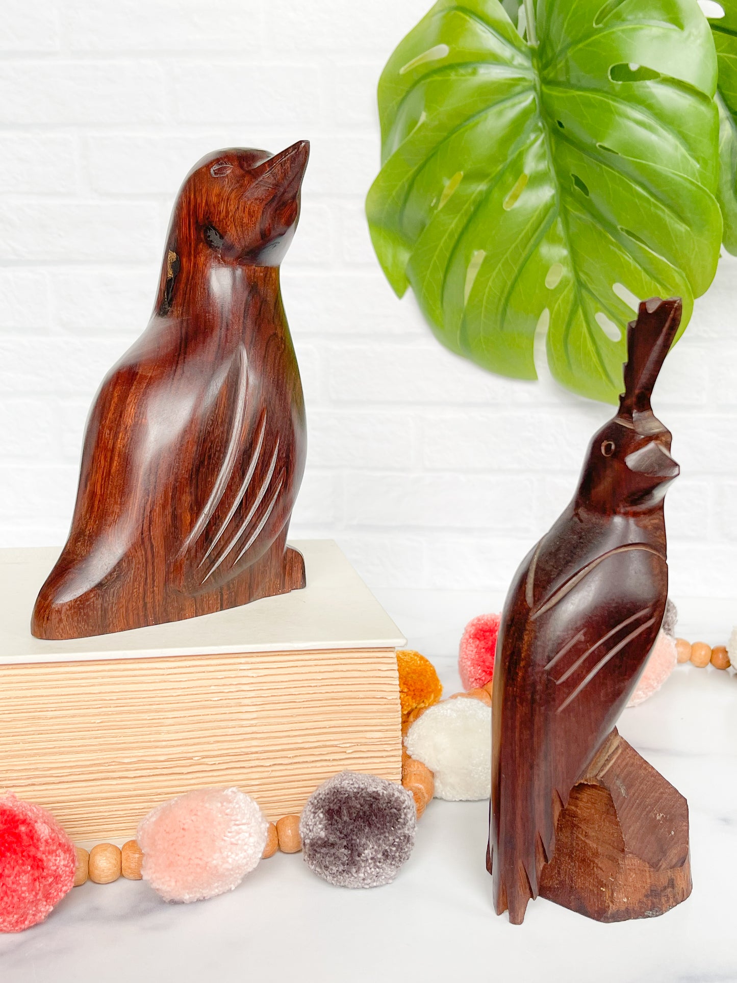 hand-carved ironwood birds