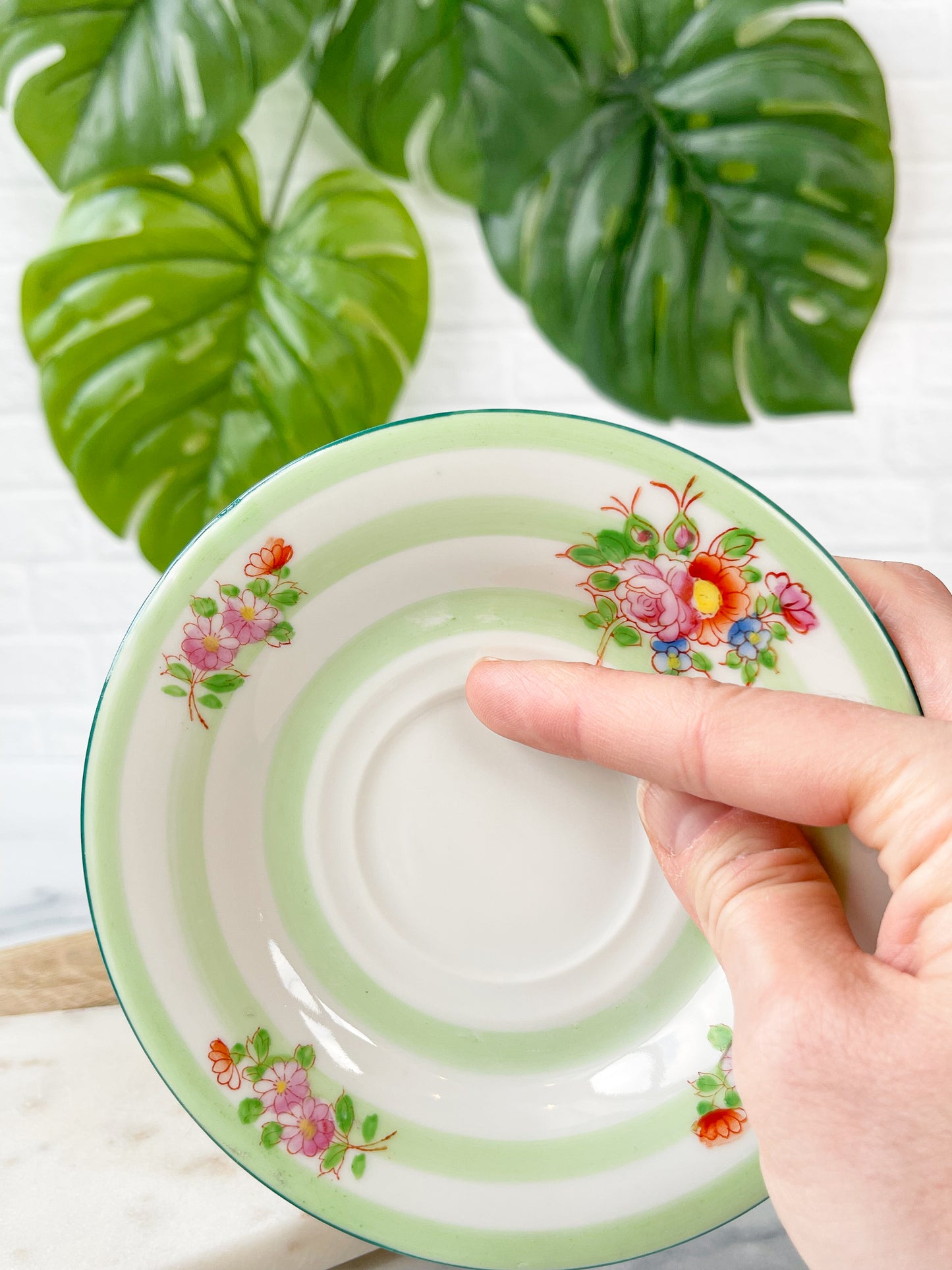 green striped cup & saucer - coronation china